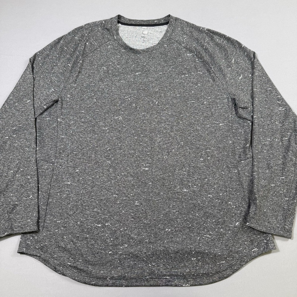 Lululemon Fresh Form Shirt Men's 2XL Speckled Gray Long Sleeve Activewear Vented